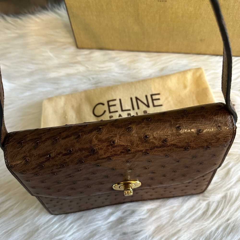 Vintage Rare Celine Ostrich Bag - Picture 7 of 17